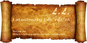 Latosinszky Lóránt névjegykártya