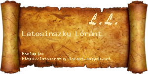 Latosinszky Lóránt névjegykártya
