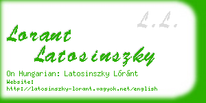 lorant latosinszky business card