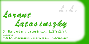 lorant latosinszky business card